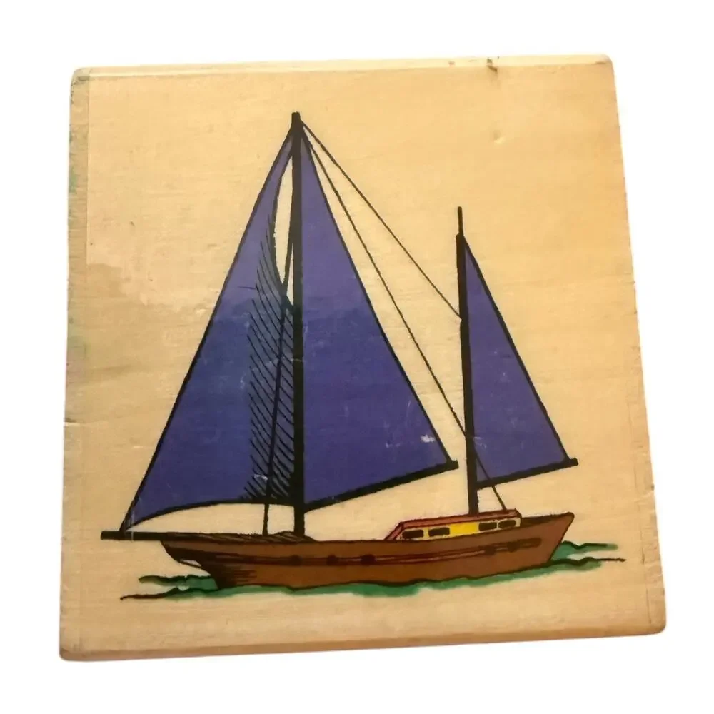 Christine Hurley Sailboat Boat F4516 Rubber Stamp